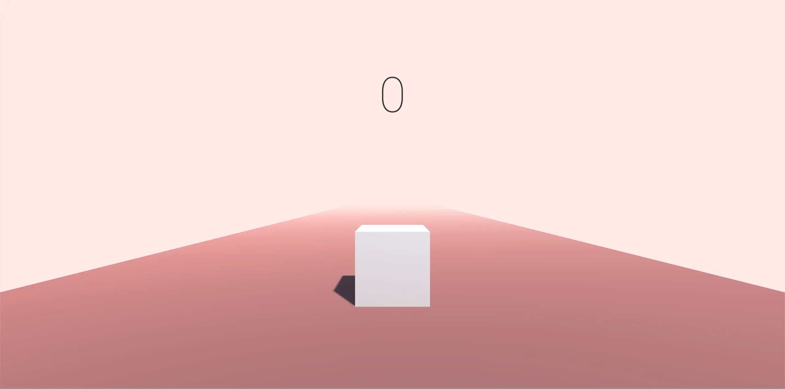 Screenshot vom Spiel. Ein Würfel vor einem Hindernisparkour.